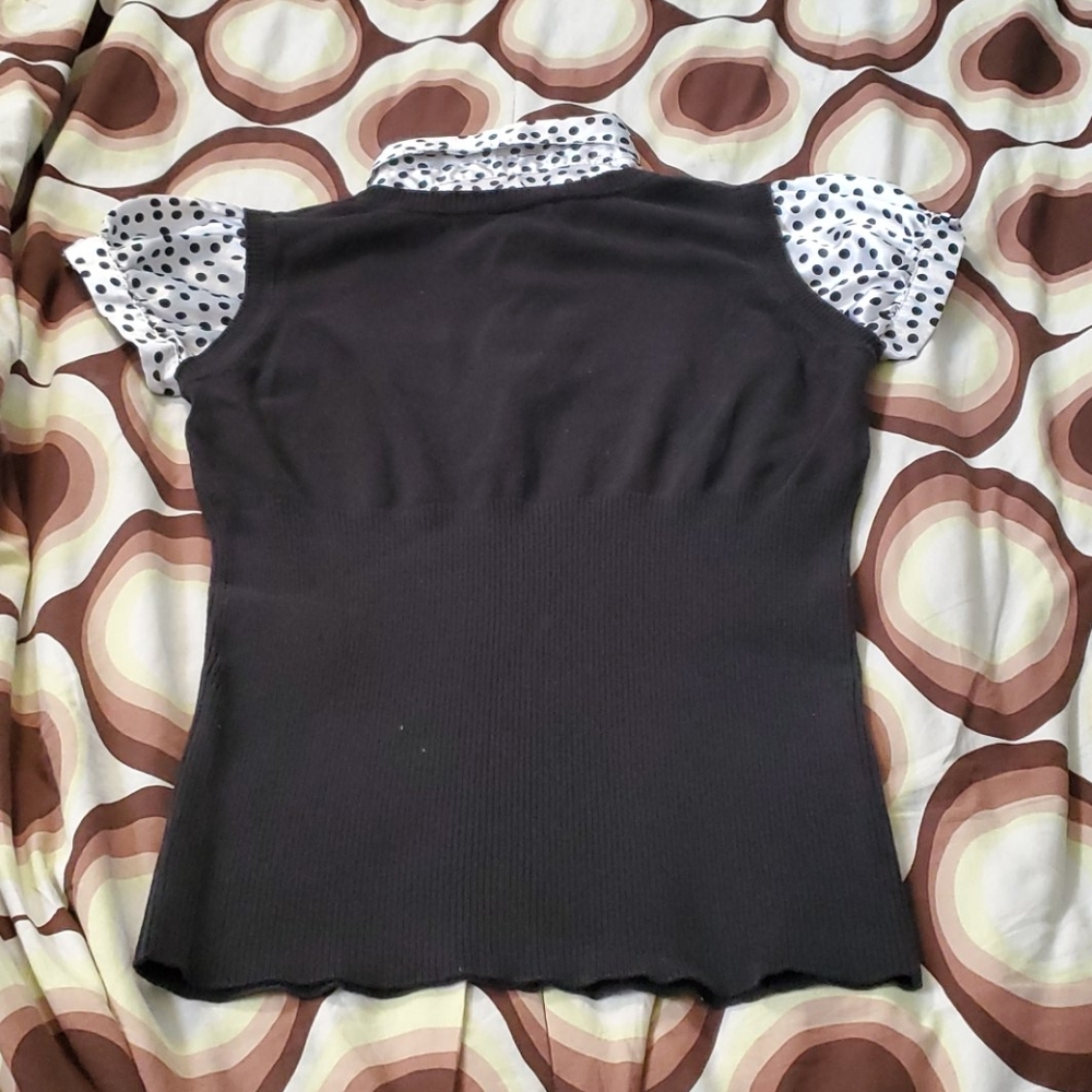 🫱🏿🫲🏾 Women blk/wht motherhood maternity blouse size M - Picture 8 of 9